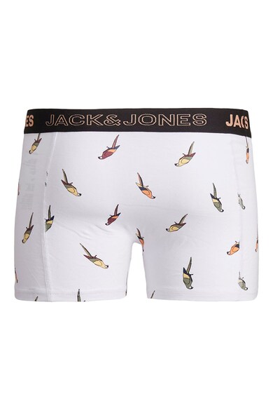 Jack & Jones Set 3 perechi de boxeri, baieti, cu imprimeuri diverse si banda logo, Negru/Alb/Albastru Baieti