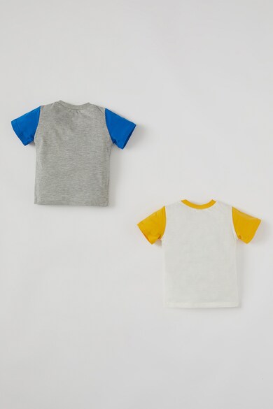 DeFacto Set de tricouri cu imprimeu grafic Dino, 2 piese, baieti, Multicolor Baieti
