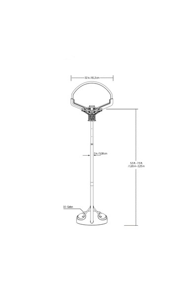 Lifetime Panou baschet  90909, dimensiune reglabila intre 165cm si 225 cm, diametru inel 38cm Femei