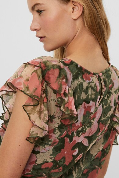 Vero Moda Bluza cu imprimeu floral si maneci scurte Femei