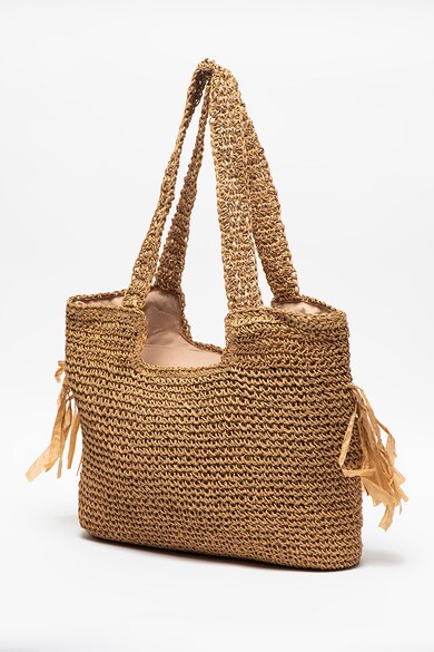 Francesca Rossi Geanta shopper de rattan impletit, cu franjuri Femei