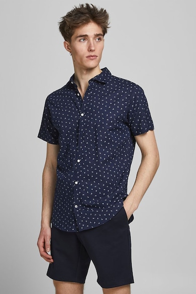 Jack & Jones Jack&Jones, Camasa din amestec de in cu maneci scurte Barbati