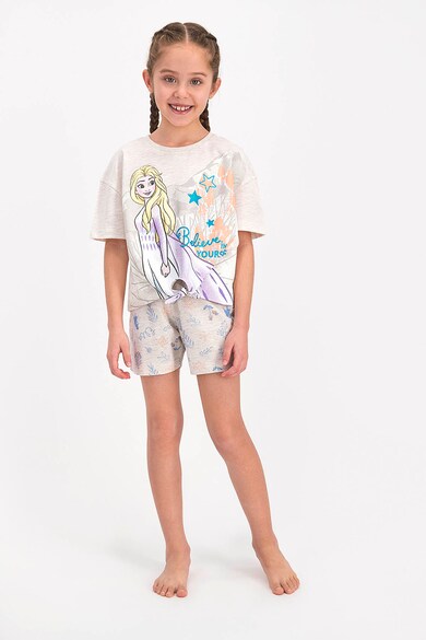 Disney Pijama cu tricou si pantaloni scurti cu imprimeu cu Elsa Fete