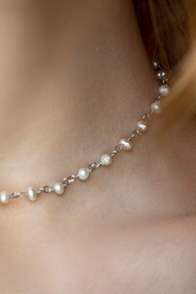 Vestopazzo Colier placat cu argint si decorat cu perle Femei