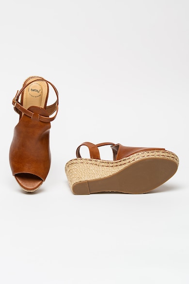 BETSY Sandale wedge de piele ecologica cu detalii cu aspect impletit Femei