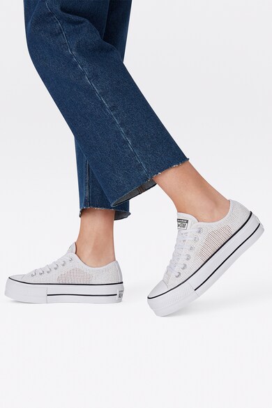 Converse Chuck Taylor All Star flatform hálós anyagú cipő női