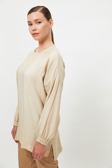 Trendyol Bluza lunga texturata cu maneci cazute Femei