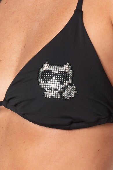 Karl Lagerfeld Sutien de baie cu cupe triunghiulare si aplicatie logo Femei