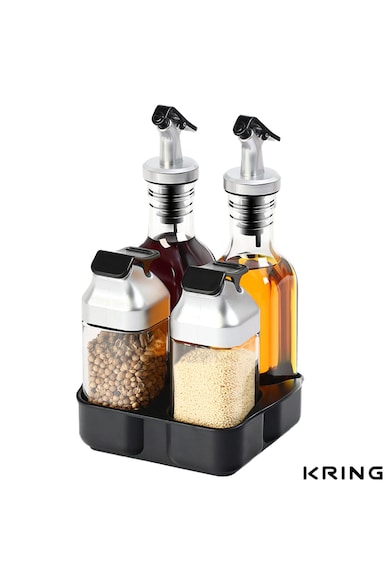 Set condimente/oliviera Cuisine Selected, 5 piese depozitare, 2x150ml ...