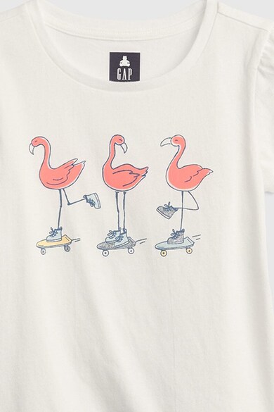 GAP Tricou din bumbac organic cu imprimeu flamingo Fete