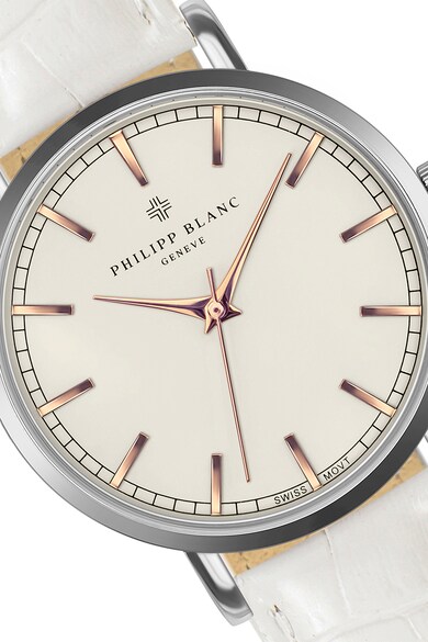 Philipp Blanc Ceas unisex cu curea de piele stantata Femei