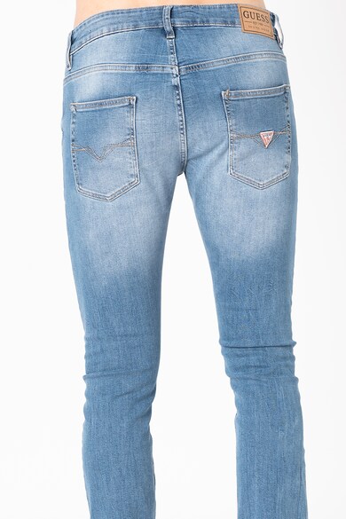 GUESS JEANS Blugi super skinny cu aspect decolorat Chris Barbati