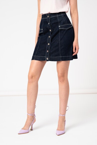 GUESS JEANS Fusta mini de denim cu inchidere cu capse Femei