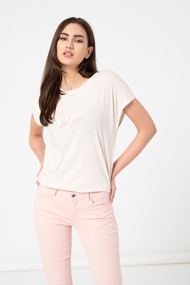 GUESS JEANS Tricou din amestec de modal cu imprimeu text Femei