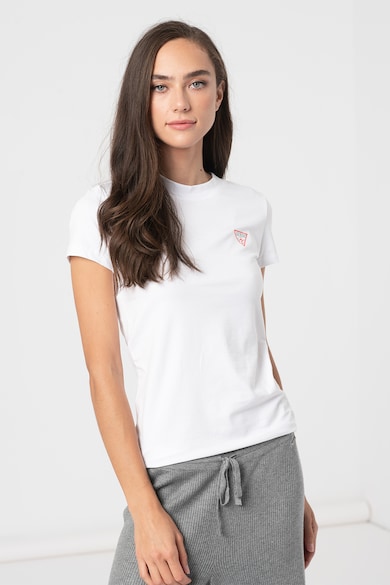 GUESS Szűk fazonú póló logós részlettel női