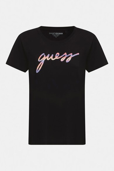 GUESS JEANS Tricou din amestec de modal cu logo cu paiete Femei