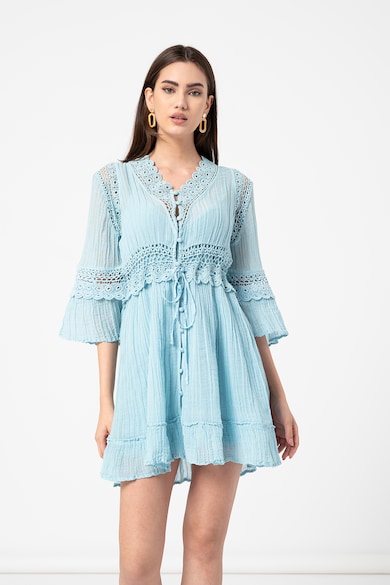 GUESS JEANS Rochie mini evazata cu detalii crosetate Femei