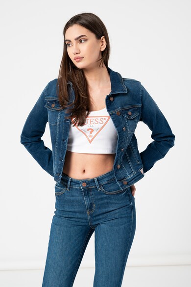 GUESS JEANS Jacheta de denim cu aspect decolorat Femei