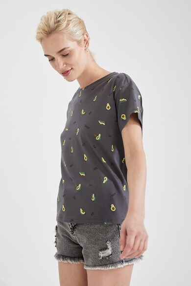 DeFacto Tricou din bumbac cu imprimeu grafic Femei