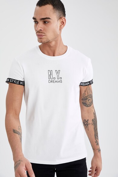 DeFacto Tricou slim fit cu decolteu la baza gatului Barbati