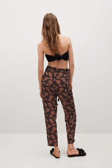 Mango Pantaloni jogger vaporosi cu talie inalta si imprimeu floral Maldi Femei