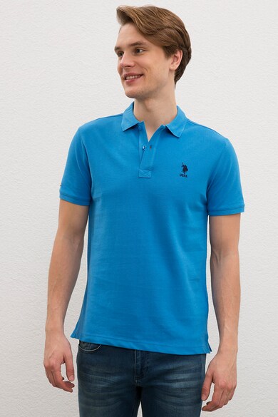 U.S. Polo Assn. Tricou polo slim fit cu broderie logo Barbati