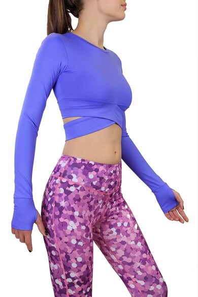 THE WOMEN'S LOCKER Bluza crop cu fente pentru degetul mare, pentru yoga Femei