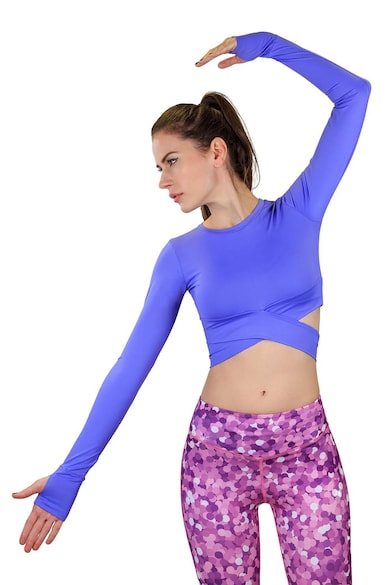 THE WOMEN'S LOCKER Bluza crop cu fente pentru degetul mare, pentru yoga Femei