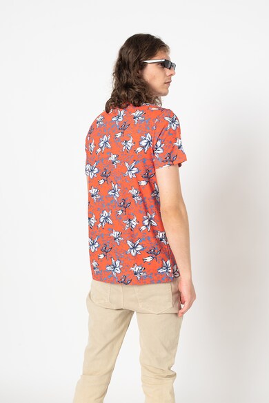 BLEND Тениска с овално деколте и тропическа шарка Мъже