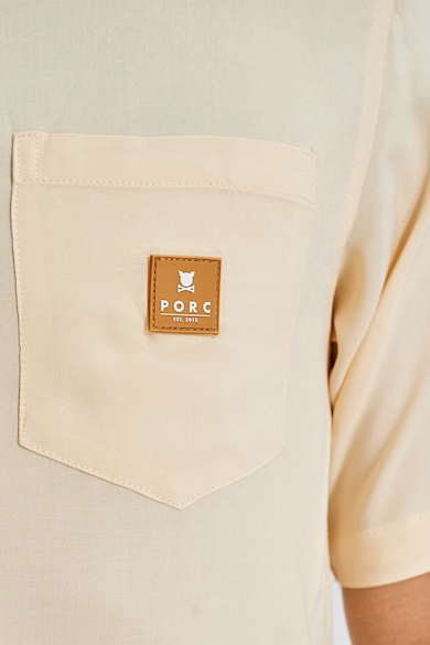 PORC Унисекс риза с къси ръкави и джоб на гърдите Жени