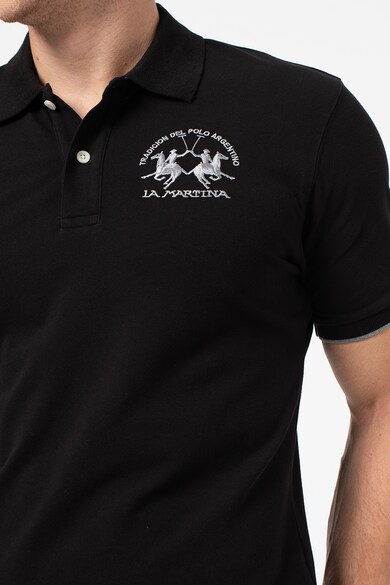 LA MARTINA Tricou polo din material pique cu broderie logo Barbati