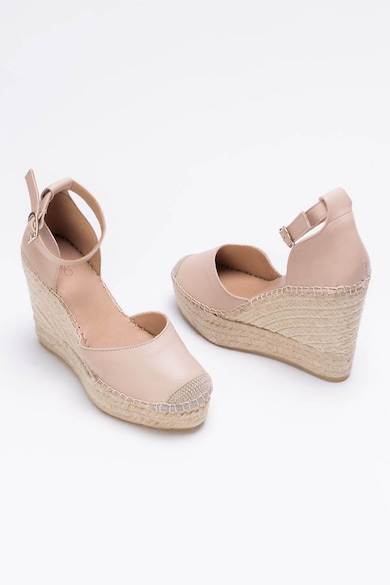 Il Passo Sandale tip espadrille wedge de piele Erlinda Femei