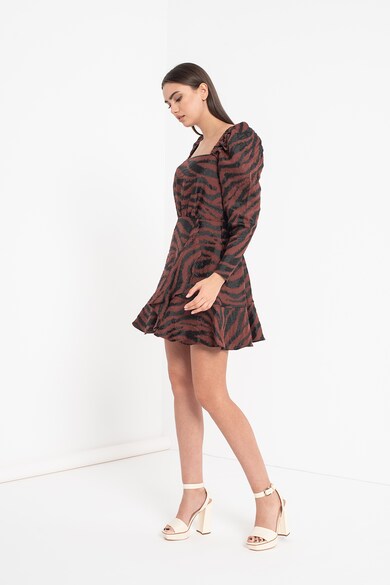 Ted Baker Rochie mini cu imprimeu zebra si maneci bufante Femei