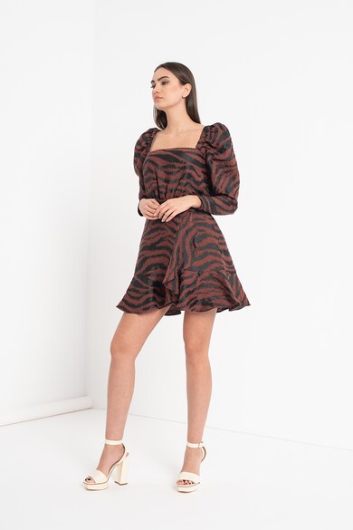 Ted Baker Rochie mini cu imprimeu zebra si maneci bufante Femei