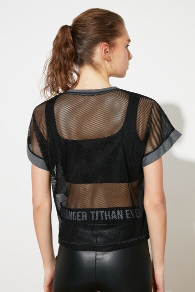 Trendyol Тениска с овално деколте и мрежест гръб Жени