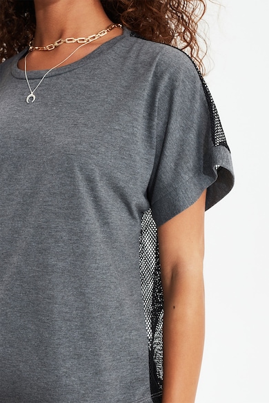 Trendyol Тениска с овално деколте и мрежест гръб Жени