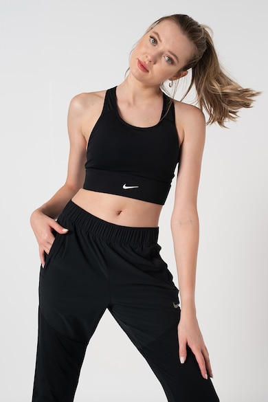 Nike Bustiera cu tehnologie Dri-FIT, logo si spate decupat, pentru fitness Femei