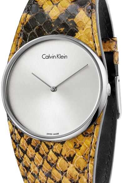 CALVIN KLEIN Часовник с кожена каишка и шагрен Жени