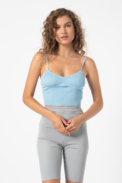 Missguided Top crop cu aspect striat Femei