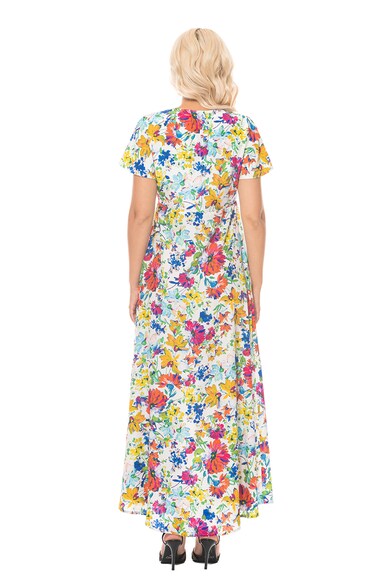 Minimalis Rochie evazata cu decolteu in V si imprimeu floral Femei