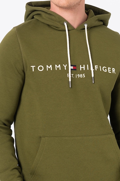 Tommy Hilfiger Logós organikuspamut tartalmú pulóver kapucnival férfi