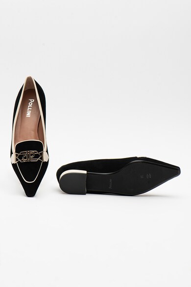 Pollini Pantofi loafer din piele intoarsa cu aplicatie logo Femei