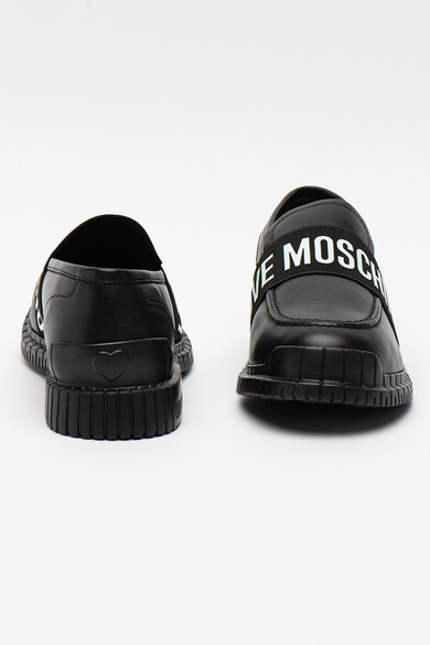 Love Moschino Pantofi loafer din piele cu banda logo Femei