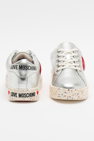 Love Moschino Кожени спортни обувки с пръскан ефект Жени