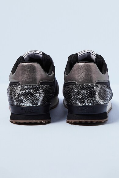 Pepe Jeans London Pantofi sport din piele ecologica si material textil cu insertii cu model piele de reptila Archie Femei