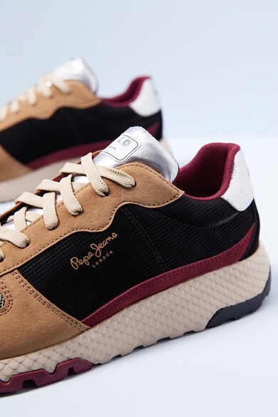 Pepe Jeans London Pantofi sport cu insertii din piele ecologica Femei