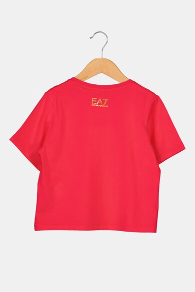 EA7 Tricou din jerseu cu imprimeu logo metalizat Fete