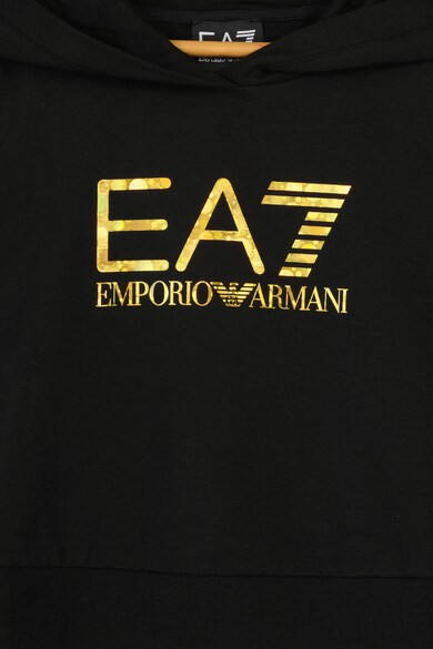 EA7 Спортен екип с метализирано лого, Черен/Златист, Момичета