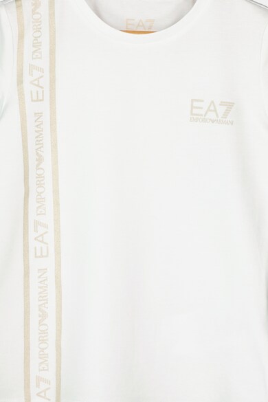 EA7 Tricou cu decolteu la baza gatului si banda logo stralucitoare Fete