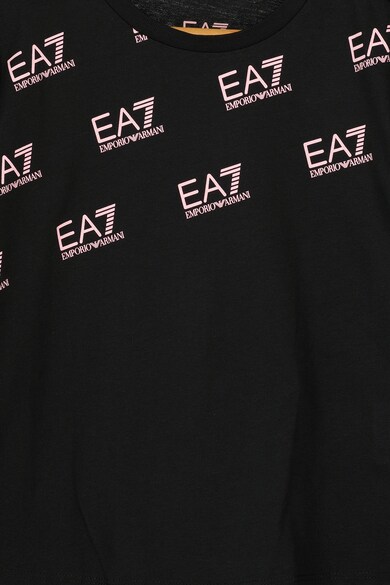 EA7 Tricou cu decolteu la baza gatului si imprimeu logo contrastant Fete